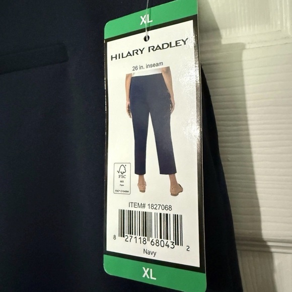 Hilary Radley Women's Crepe Pull-On Pant - Navy Color Size XL - Picture 3 of 7